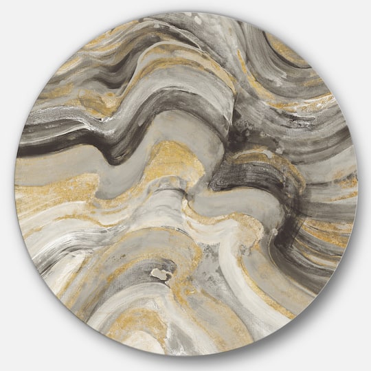 Designart - Glam Gold Canion - Glam Metal Circle Wall Art